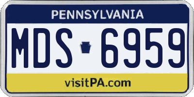PA license plate MDS6959