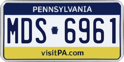 PA license plate MDS6961