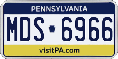 PA license plate MDS6966