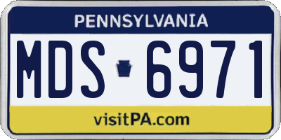 PA license plate MDS6971