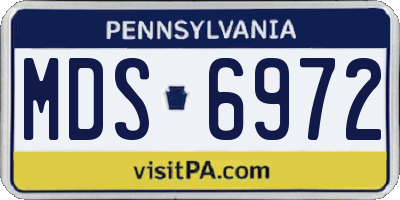 PA license plate MDS6972