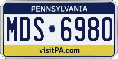 PA license plate MDS6980