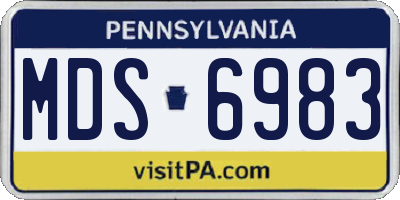 PA license plate MDS6983