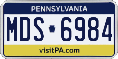PA license plate MDS6984