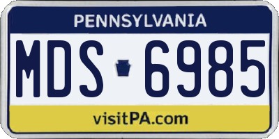 PA license plate MDS6985