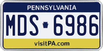 PA license plate MDS6986