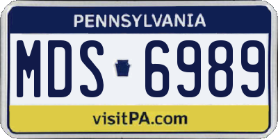 PA license plate MDS6989