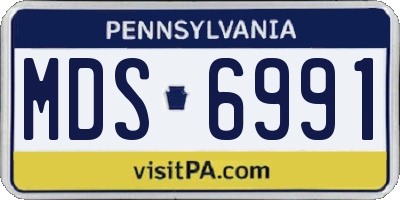 PA license plate MDS6991