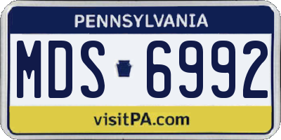 PA license plate MDS6992