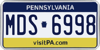 PA license plate MDS6998