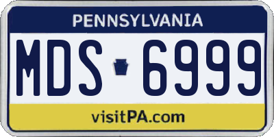 PA license plate MDS6999