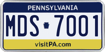 PA license plate MDS7001