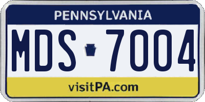 PA license plate MDS7004