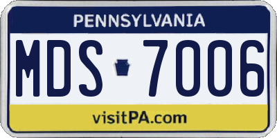 PA license plate MDS7006