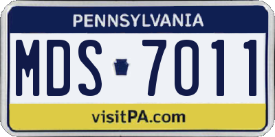 PA license plate MDS7011