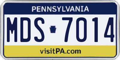 PA license plate MDS7014