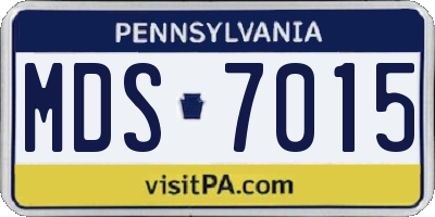 PA license plate MDS7015