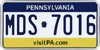PA license plate MDS7016