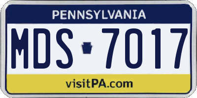 PA license plate MDS7017