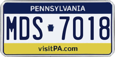 PA license plate MDS7018