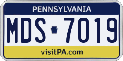 PA license plate MDS7019