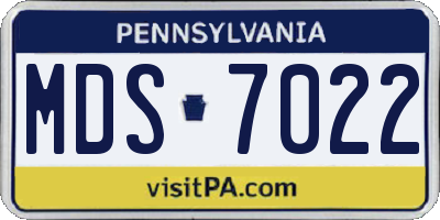 PA license plate MDS7022