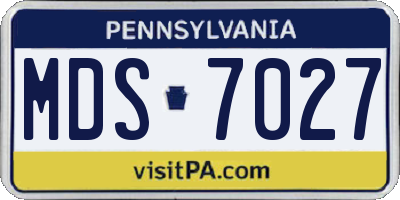 PA license plate MDS7027