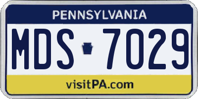 PA license plate MDS7029