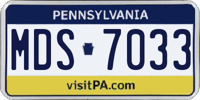 PA license plate MDS7033