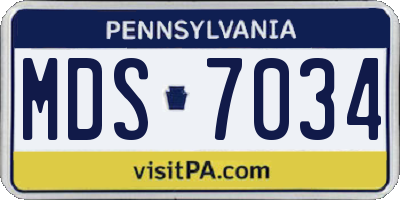 PA license plate MDS7034
