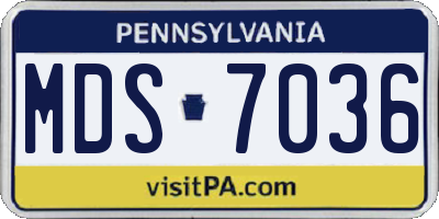 PA license plate MDS7036