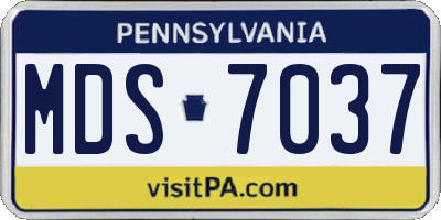 PA license plate MDS7037