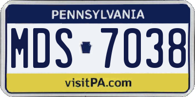 PA license plate MDS7038