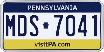 PA license plate MDS7041