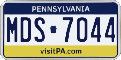 PA license plate MDS7044