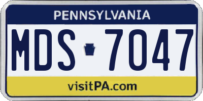 PA license plate MDS7047