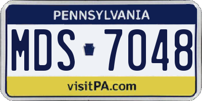 PA license plate MDS7048