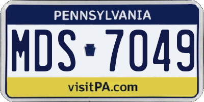 PA license plate MDS7049
