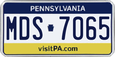 PA license plate MDS7065
