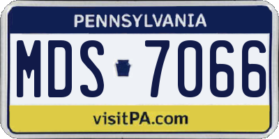 PA license plate MDS7066