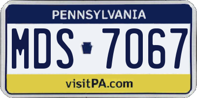 PA license plate MDS7067
