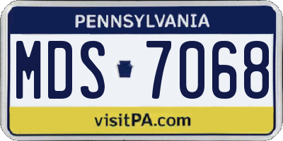 PA license plate MDS7068