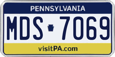 PA license plate MDS7069