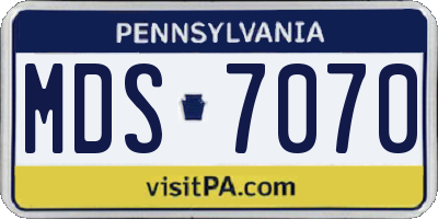 PA license plate MDS7070