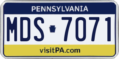 PA license plate MDS7071