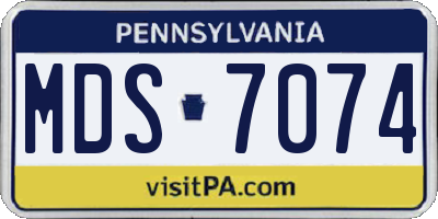 PA license plate MDS7074