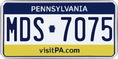 PA license plate MDS7075