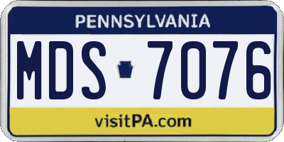 PA license plate MDS7076