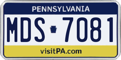 PA license plate MDS7081