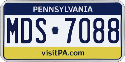 PA license plate MDS7088